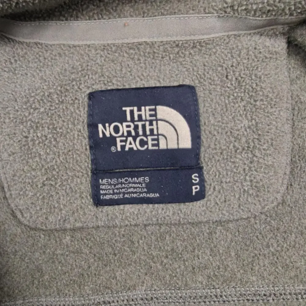 The North Face Jacket Mens Small Gray Fleece Full Zip Stand-Up Collar Pockets